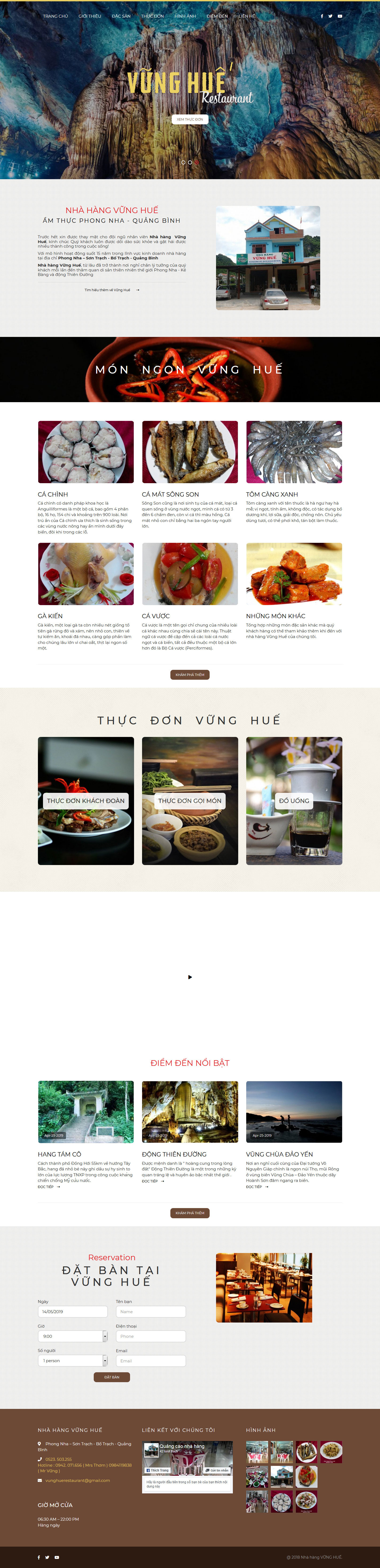 Mẫu web nhà hàng Vững Huế