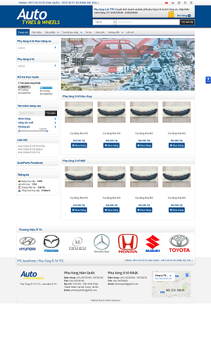 Mẫu web phụ tùng xe 001