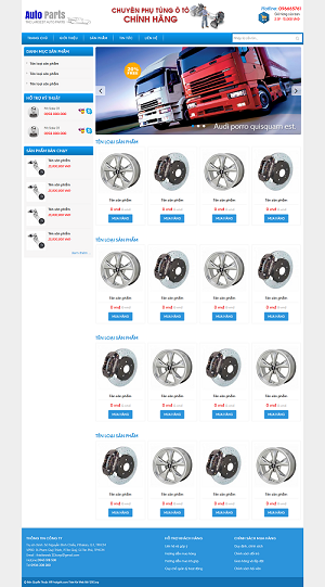Mẫu web phụ tùng xe 006
