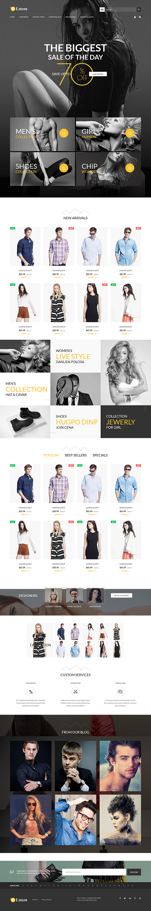 Mẫu website thời trang E-Store