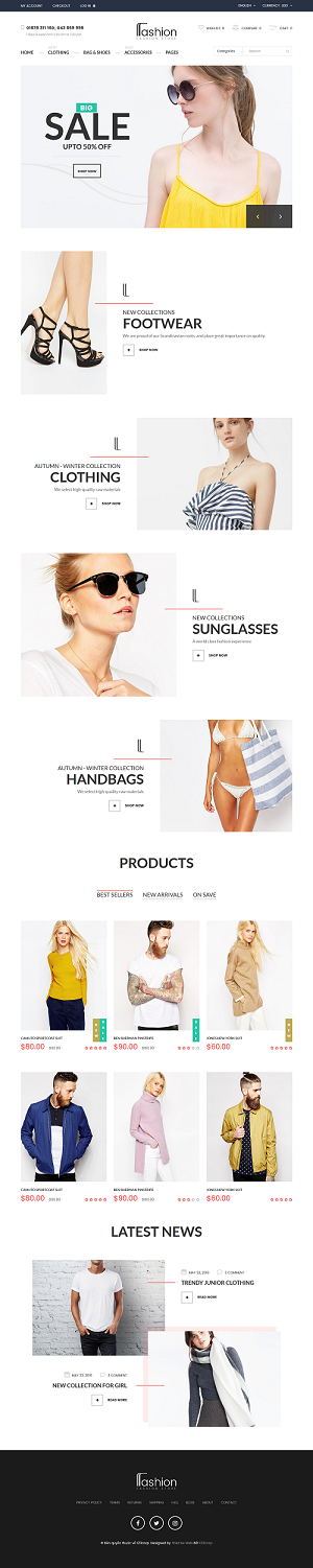 Mẫu website thời trang Fashionstore