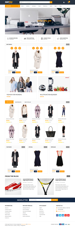 Mẫu website thời trang Super Shop