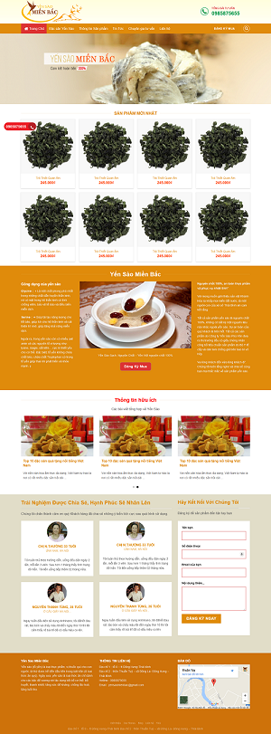 Mẫu website thực phẩm yến sào
