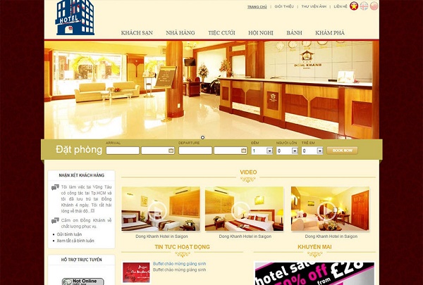 Thiết kế website khách sạn đẹp, chuyên nghiệp