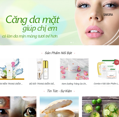 Thiết kế website mỹ phẩm